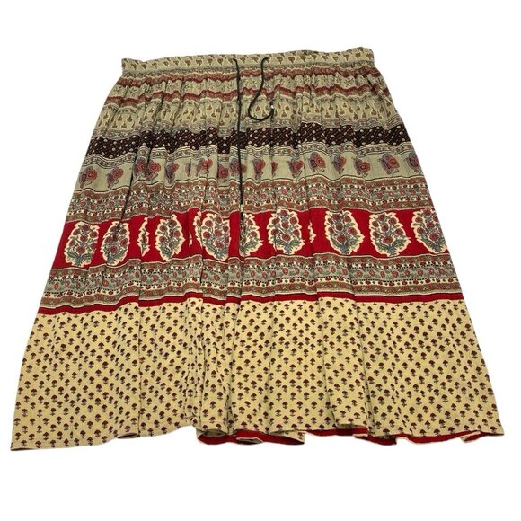 Sag Harbor Dresses & Skirts - Vintage Sag Harbor Skirt Womens L Tiered Broomstick Peasant Floral Boho‎ Hippie